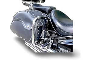 BM UK Crash-Protektoren / Sicherheitsschutz für Yamaha XVS 1100 Drag Star (V Star 1100) Classic / Custom - Motorradtasche, Rahmenmontage, Einstellbar, Silver, Rigid, Made in Germany