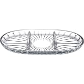 Paşabah&ccedil;e ELEGANT B&Ouml;LMELİ OVAL TABAK 163X278 MM 000-SEFFAF 1 OFSET HEDİYELİK KUTU 6 PAŞABAHCE