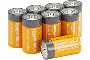 Amazon Basics 8-Pack C Cell All-Purpose Alkaline Batteries, 1.5 Volt, 5-Year Shelf Life