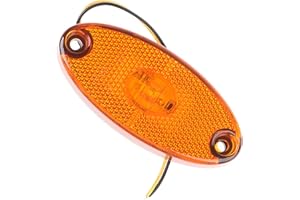 RAITWAHL Feu de Position Latéral LED 12V Ambre pour Remorque, Camion, Camping-Car, Utilitaire,Feu de Gabarit à LED avec Bornes à Fourche, Haute Visibilité Nuit, Étanche, Résistant, Facile à Installer