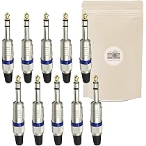 10 Spine Jack Stereo TRS Da 6,35mm - Connettori A Saldare 1/4 Di Pollice Per Chitarra, Altoparlanti, Microfoni - Foto 13