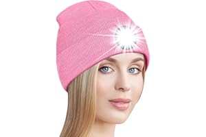 Danolt Gifts for Women Men Beanie Hat with Light Built in Stocking Fillers Women Men Hat with Torch Funny Personalised Birthday Gifts for Her Girlfriend Him Mum Dad Boyfriend