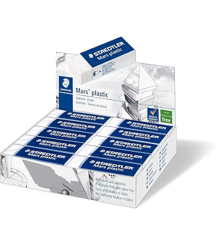 Gomme Staedtler Rasoplast Combi 526 Bt - Double Face Blanc/bleu, Sans Latex, Pour Crayon Et Encre