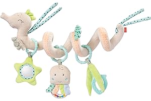 Fehn 054484 - Espiral de actividades con diseño de caballito de mar, divertido juego para tocar y agarrar, para bebés y niños pequeños a partir de 0 meses, tamaño: 35 cm