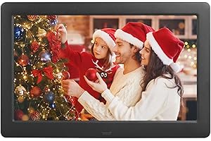 TMCC 8 Inch Digital Photo Frame, 1280x768 IPS Screen, Photo/Video Player with Clock & Calendar, MP3 Music Support, Plug & Play with Remote Control for Family