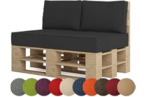 ‎CHILLY PILLEY chilly pilley Palettenkissen Palettenauflage Palettenpolster Sitzkissen Rückenlehne Kaltschaum Schaumflocken Füllung viele Größen und Farben (3er Set, Schwarz)