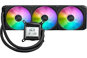 ASUS Prime LC 360 ARGB LCD, Dissipatore a Liquido All-In-One, Schermo LCD per Controllo CPU e GPU, Tre Ventole con Led ARGB, Pompa Asetek, Compatible con Diverse Schede Madri Intel e AMD, Nero