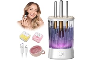 ‎IUHFSIFS Brush Cleaner, Make Up, 9000 RPM Ultra Power 4.0, Electric Makeup Brush Cleaner with Silicone Mesh Lid for All Brush Sizes, Hygiene for Makeup Brush Cleaner Weiß
