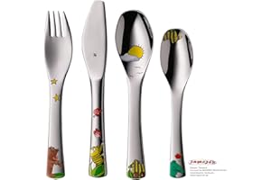 WMF Janosch Kinderbesteck Set 4-teilig, Kinderbesteck Edelstahl, Besteck Kinder ab 3 Jahre, Cromargan poliert, spülmaschinengeeignet