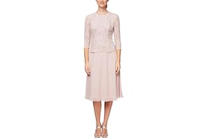 Alex Evenings Damska sukienka z cekinami, długość za kolano, regularny krój, petite, 48