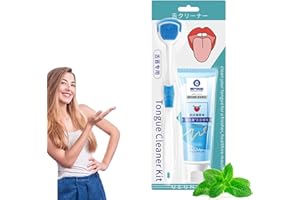 VOKKRV Zungenreiniger, Zungenschaber, Probiotisches Zungenreinigungsgel-Set - Tongue Cleansing Gel 50g + Zungenbürste, Zungenreinigung&Mundpflege Beseitigt Mundgeruch und Frischen Atem (Minze)