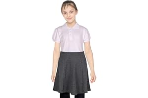 A2Z 4 Kids Girls Plain School Uniform Skater Skirts Knee Length Elasticated Waist Summer Lightweight School Wear Skirts Age 5-14 Years