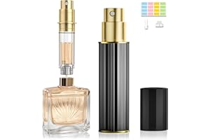JOOMOKO Perfume Atomiser, Perfume Travel Bottle, 10ML Refillable Perfume Bottle Portable Perfume Dispenser Empty Perfume Spray Bottle Easy to Refill Perfume Atomiser for Women Men(BLACK)