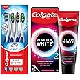 Colgate Visible White O2, Teeth Whitening Toothpaste, Peppermint Sparkle, 50g & Colgate 360 Whole Mouth Clean Toothbrush - 4 Pcs (Buy 2 Get 2 Free)