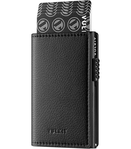 VULKIT Creditcardhouder met geldclip Slanke aluminium metalen portemonnee met Airtag-houder RFID-blokkeerkaarthouder Portemonnee voor heren