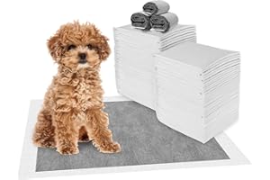 Pleasantsong Carbon Puppy Training Pads Pack of 100, Super Absorbent Dog Pads, Odour Control Dog Pee Pad, Leak-Proof Disposable Fast Drying Pet Pads for Toilet, Training - 45 x 33 cm