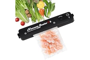 Kavolet Vakuumiergerät für Lebensmittel, 90 W, vollautomatisch, elektrischer Vakuum-Filmversiegeler, Verpackungsmaschine, inkl. 10 Vakuumbeutel