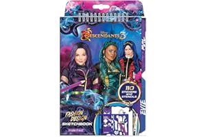 Make It Real Discendenti Disney 3 Fashion Design Sketchbook. Disney Ispirato Fashion Design Coloring Book for Girls. Include Evie, Mal e Uma Sketch Pagine, Stencil, Adesivi