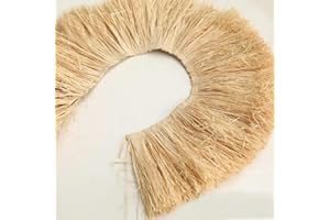 OPica Adorno de borlas de Paja de Rafia Natural, Yute, Lafite, Muebles de Hierba, Adorno de Flecos, Guirnalda de Boda, decoración de Fondo de Pared para el hogar