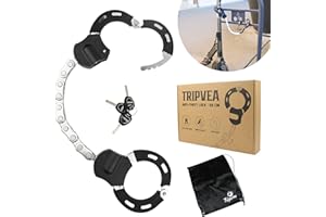 TRIPVEA® Antirrobo patinete eléctrico, velo, cochecito – Candado ultra resistente – Antirrobo – Cadena 9 eslabones – Longitud antirrobo 55 cm – Ø esposas 7,5 cm – Cerradura + 3 llaves