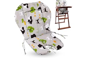 LOMGWUMY Cuscino per seggiolone, cuscino per seggiolone, leggero e traspirante, morbido e confortevole, motivo carino, adatto per la maggior parte dei seggioloni, sedie da pranzo per bambini (motivo pecora