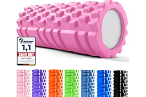 ‎UNYCOS unycos - Faszienrolle (33x14 cm), Fitness-Rolle mit 3D Texturmassage und 50 Übungen E-Book, Hartschaumrolle zur Selbstmassage, Belastbar 130 kg, Massagerolle für Funktionales Training (Dunkelrosa)
