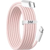 Unikeen USB C Cable for iPhone 15 16 10FT 60W Fast Charger Type C to C Braided USB C Cord for 15/15 Plus/15 Pro Max/16/16 Pro