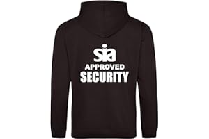 BROOK HI VIS UK SIA Security Printed Black Hoodie, Security Officer, Security Guard, Doorman, Bouncer, Events