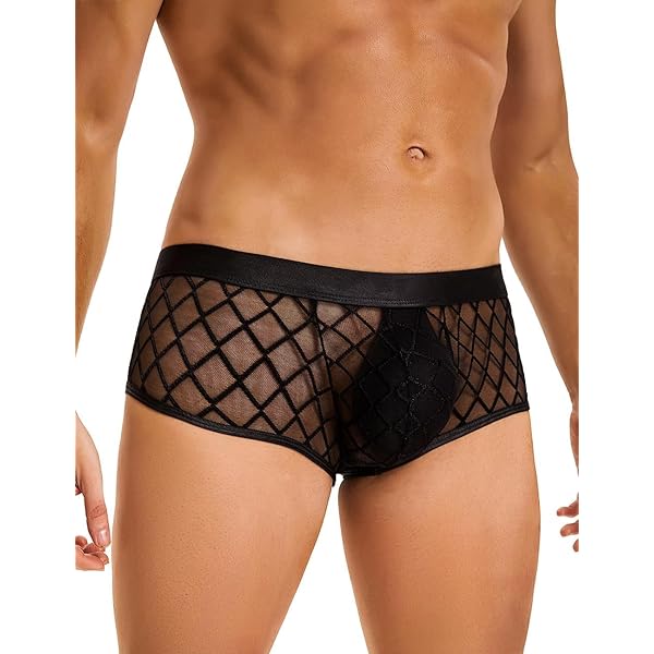 NJUDE Slip Da Uomo Sexy In Rete Gay Trasparente Biancheria Intima