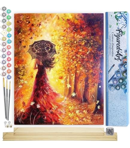 Murando - Quadro Da Dipingere Con I Numeri Per Adulti E Bambini - Donna Con Fiorellini 40x50 Cm - Paint By Numbers Kit