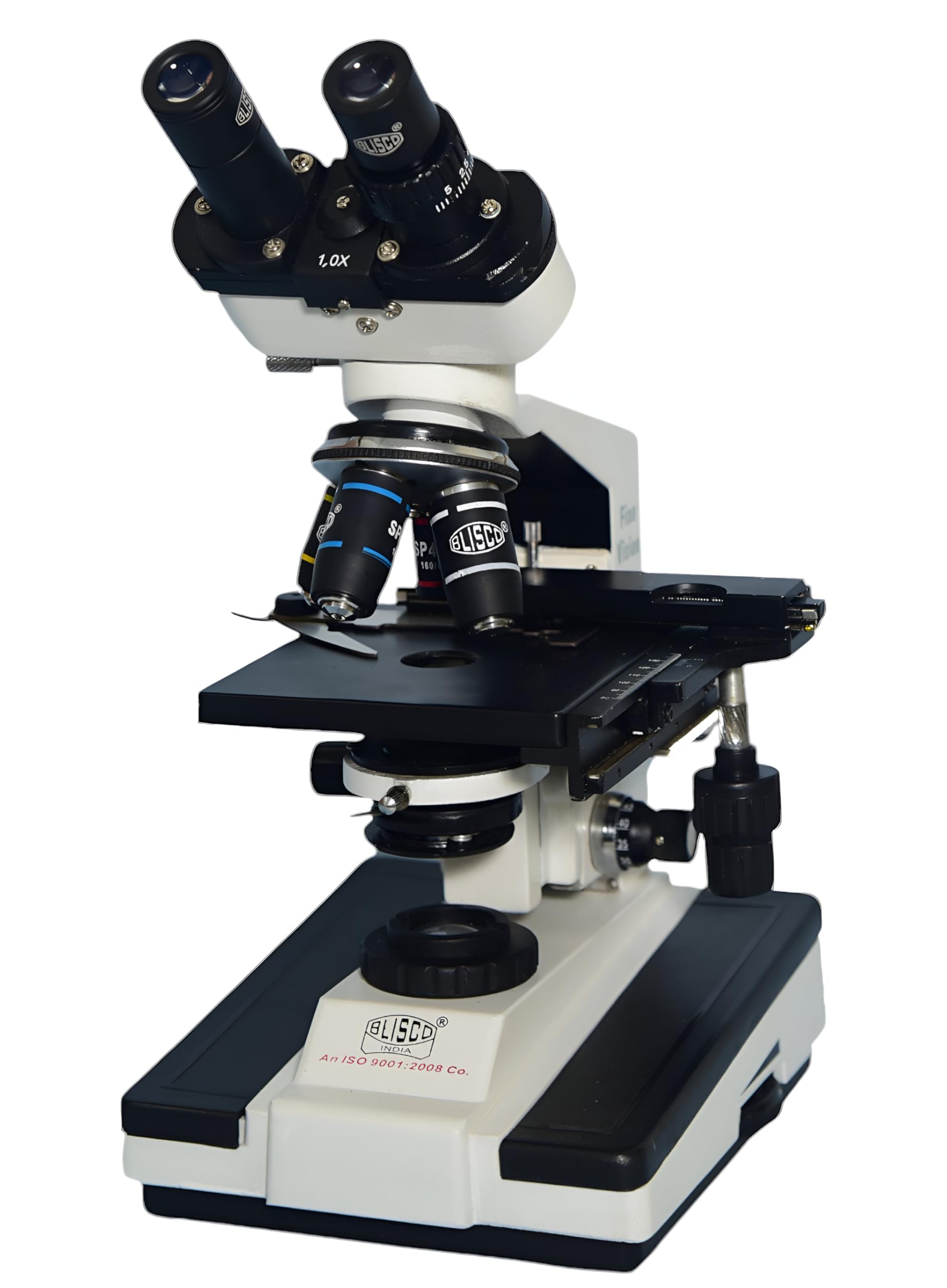 BLISCO Bls-113 Doctor Pathological Binocular Compound Microscope – Ergonomic Design, Advanced Objective System, ISI Marked Includes Blank Slides, Ideal for Doctors & Students