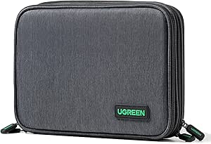 UGREEN Travel Accessories, Portable Cable Organiser Bag Travel Electronics Organiser Large Capacity Tech Pouch For Small Gadget USB Charging Cable Charger Adapter Power Bank Hard Drive SD Card