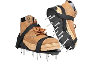 miaomiao Rasenlüfter Schuhe, Nagelschuhe Kostenlose Installation, Aerifizierer für Rasen mit Einstellbarem Klettverschluss, Rasenbelüftung Schuhe Rasenbelüfter