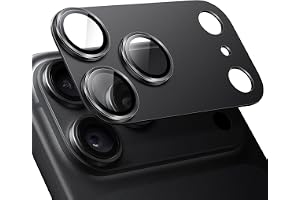 JETech Kameralinsskydd för iPhone 18 Pro, 1-Pack, Svart | Full Täckning 9H+ Härdat Glas, Matte Metallplatta, AR-Beläggning, Reptålig, Fodral-Vänligt