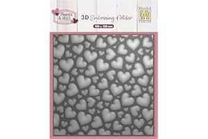 NELLIE’S CHOICE Nellie's Choice Classeur de Gaufrage 3D-Cœurs Pop Up 15 x 15 cm-Matériel pour Scrapbooking, Cartes, DIY et Bricolage, Gris