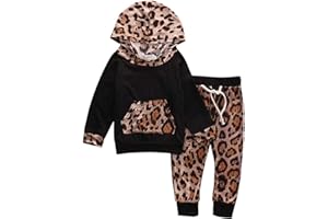 EDOTON Hoodies 2 Pièces Ensemble pour Bébé Fille Pantalons à Capuche Floral avec des Pantalons Rayés Bébé Automne Tenue Vêtements Sweat-Shirt Style