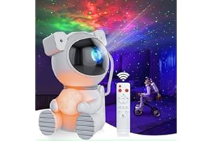 AUYLE Astronaut Galaxy Star Projector, Star Projector with Moon Lamp,360°Rotation Starry Nebula Ceiling Projector withTimer & Remote Control for Kids, Room Decor, Party, Gift