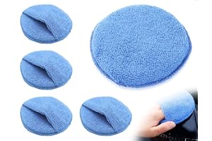 Emezddo Set med 4 rengörings- och poleringssvampar, handpoleringssvampar för bil, mikrofibervaxapplikatorer med fingerfodral