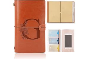 HSDSH Diario di Viaggio iniziale, Taccuino in Pelle Rifillabile, Diario Blocco Note Quaderno Compleanno Regalo per Donne Ragazze Amica Scrittori Giornalisti e Studenti Regalo per Festa Della Mamma(G)