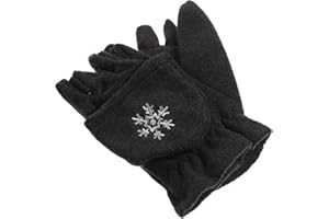 fiebig Mädchen Jungen Halbfinger Handschuh mit Klappe in Fleece für Kinder!