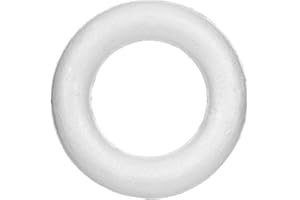 ZADAWERK® Styroporring - Vollring - Ø 15 cm - 4 Stück - Kranz - Türschmuck - Deko - Styroporform Rohling - zum Stecken Umwickeln Anmalen und Bekleben