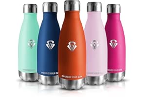 Grsta Trinkflasche, Trinkflasche kinder, Trinkflasche Edelstahl 350ml, Doppelwandige Thermosflasche, ThermoskanneBPA-Frei, Wasserflasche für Schule, Gym, Büro, Sport