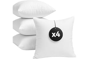 cuscini fiber Set da 4 Cuscini per Divano 40x40 con Fodera Misto Cotone Anallergici Morbidi e Soffici, Cuscino Quadrato Interno, Imbottitura Cuscini Prodotto in Italia