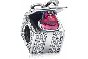 MSPOVOF Coeur Christmas Animaux Charms perles pour bracelets et colliers charms en argent sterling S925 pour Noël anniversaire cadeau de bijoux pour femmes