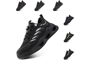 Loiston Scarpe Antinfortunistiche Unmo Donna Scarpe da Lavoro con Punta in Acciaio Leggere Scarpe Antinfortunistica Sicurezza Cantiere Protettive Nero Blu Rosso Verde 37-46 EU