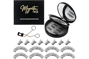 ONEWLY Magnetische Wimpern - 16 Stück Wimpern Magnetisch - Wiederverwendbare Magnetische Wimpern Ohne Eyeliner - Magnetwimpern
