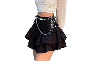 YINGWIN Minirock Damen Sexy Y2k Stufenrock Gothic Kleidung Damen Rave Outfits for Women