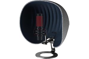 Mikrofon Isolation Schallschutz,AOKEO 2024 professionelle Aufnahme Studio Ausrüstung, 360° Musik Studio Mic Shield, passend für Blue Yeti, Snowball iCE, HyperX QuadCast, SoloCast