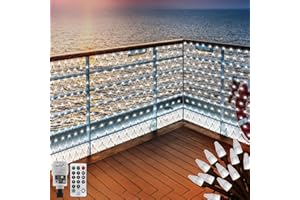 CERIAL Zewnętrzna siatka świetlna do bushes z wtyczką, 6 x 2 m, 300 diod LED, wodoszczelna, siatkowa kurtyna świetlna z pilotem zdalnego sterowania i timerem, 8 trybów (biała)