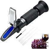 ALLmeter Refractometer for Wine with Double Scale Brix 0-40% Alcohol 0-25% | Refractometer with ATC 10~86&deg;F, Saccharimeter fo
